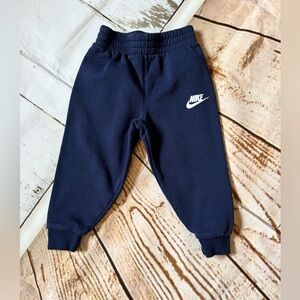 Nike Kids Navy Sweat Joggers with White Logo